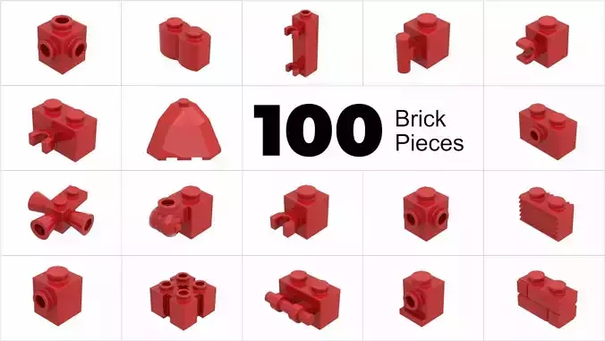 TwindBricks3D - 100 Bricks Modifield collection 3D print model