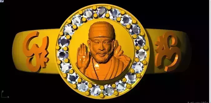 sai baba ring 3dm file 3D print model
