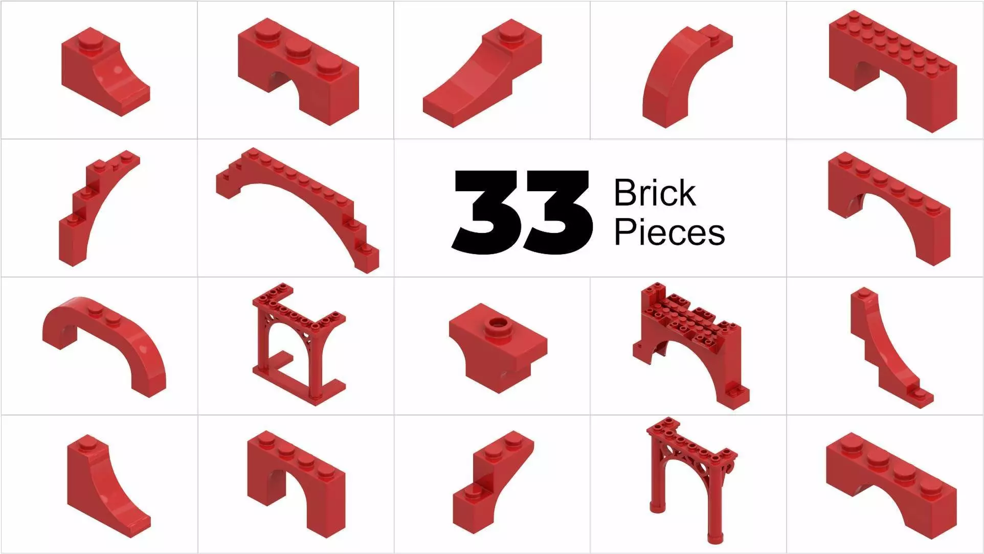 TwindBricks3D - 33 Bricks Arch collection 3D print model_0