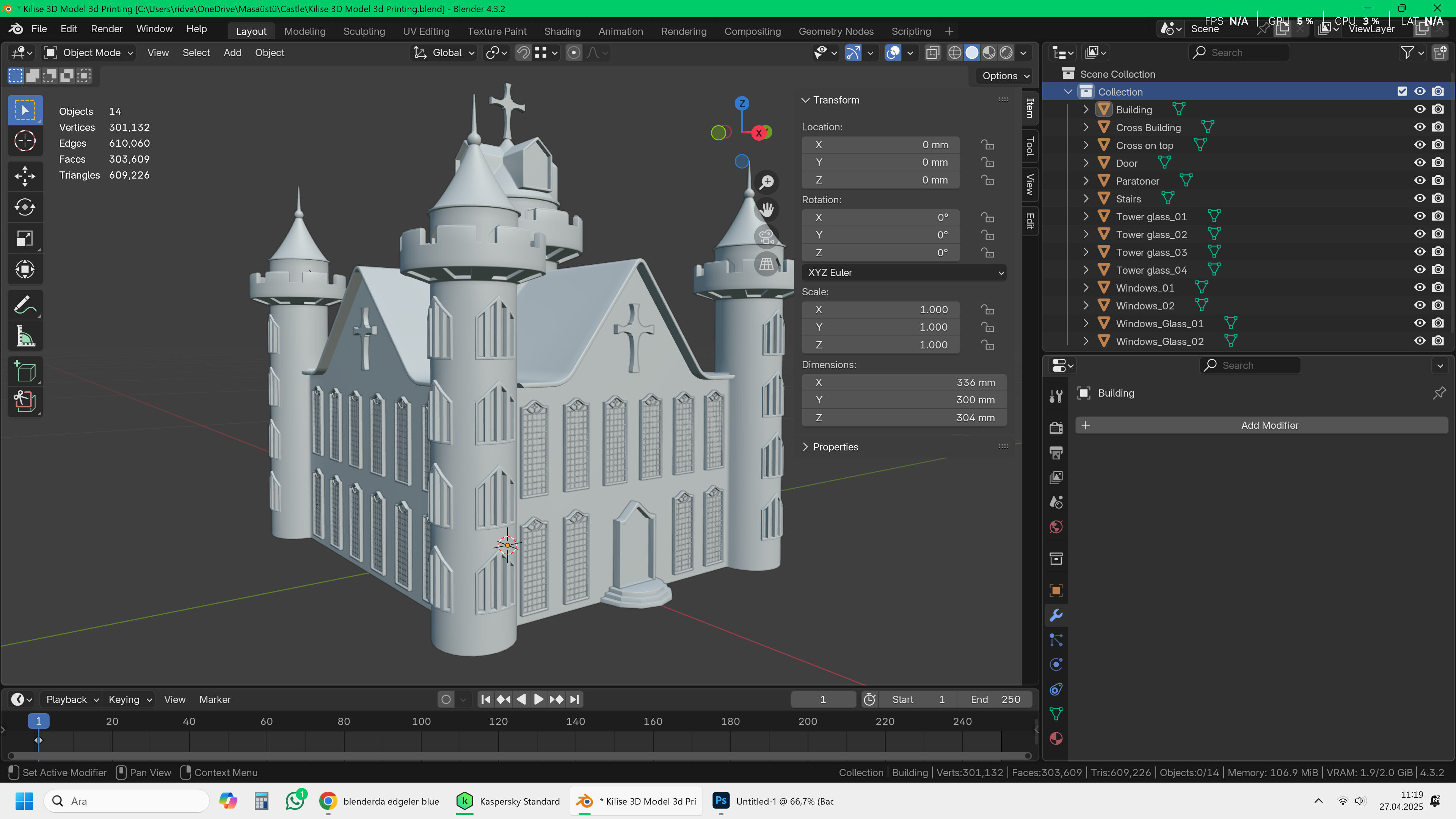 Church 3D Model 3d Printing 3D print model_8