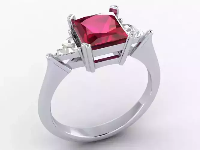 Exclusive with Red Square Gemstone