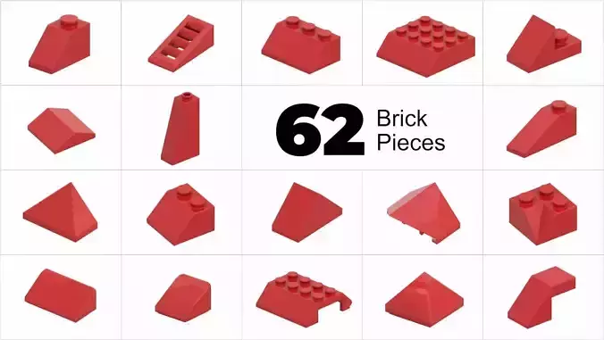 TwindBricks3D - 62 Bricks Slope collection