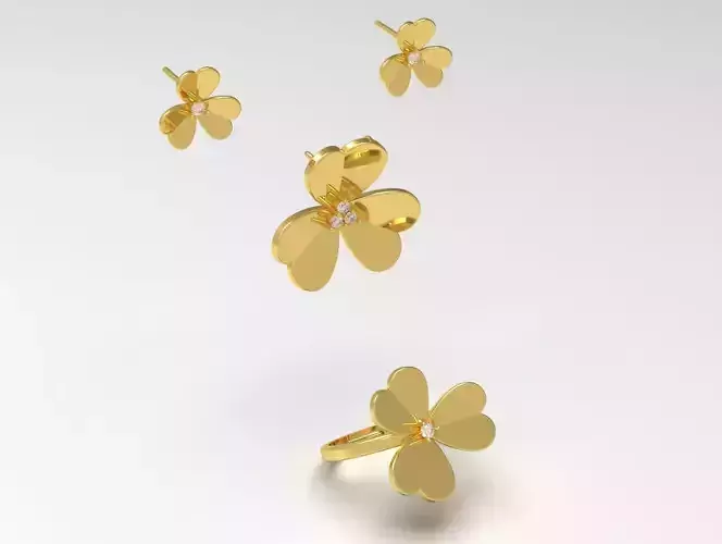 gold jewelry set js0002 3D print model