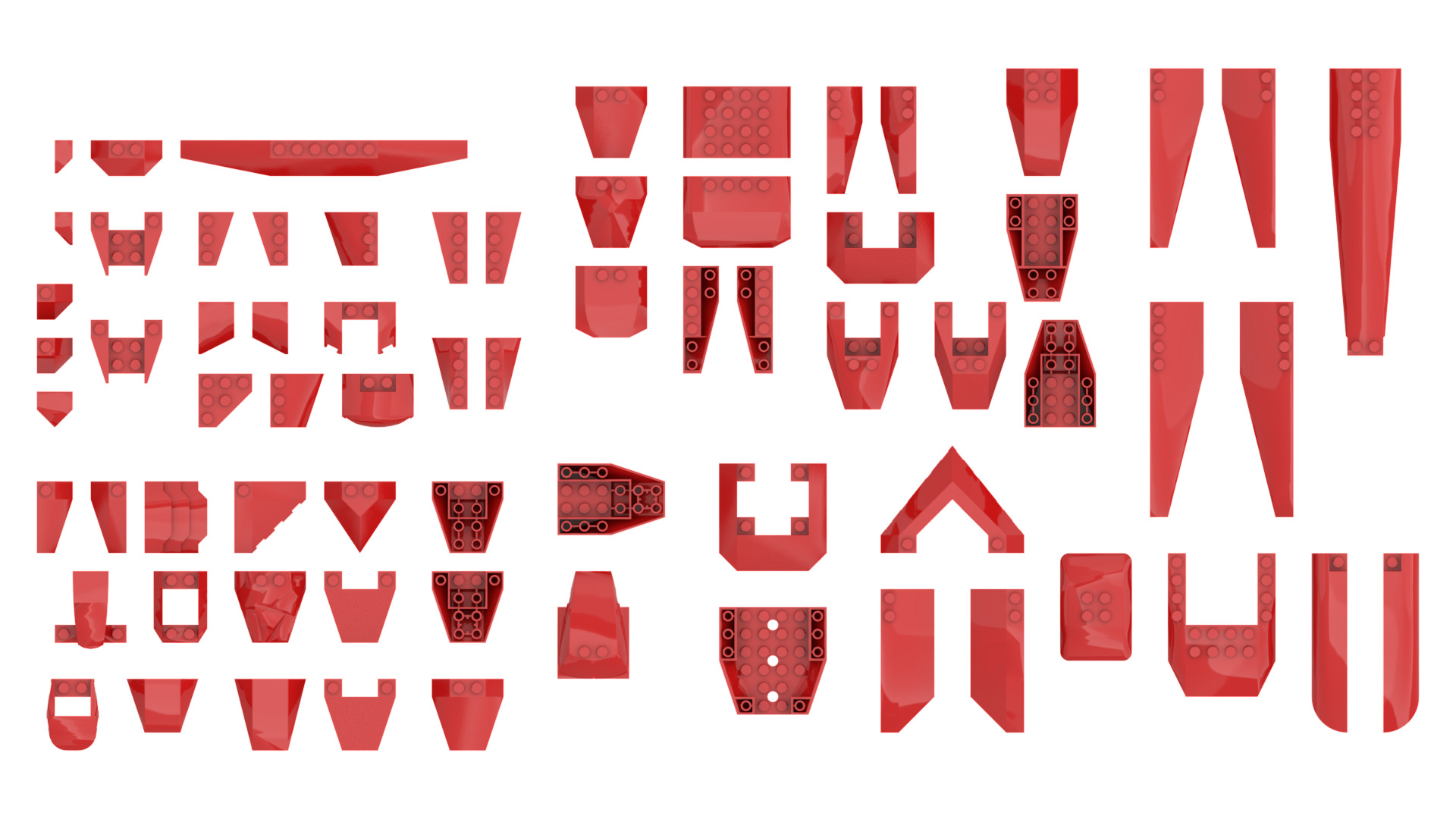 TwindBricks3D - 69 Bricks Slope Wedge collection 3D print model_1