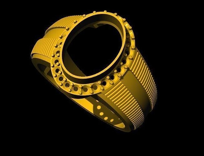 oval stone ring 3dm file 3D print model