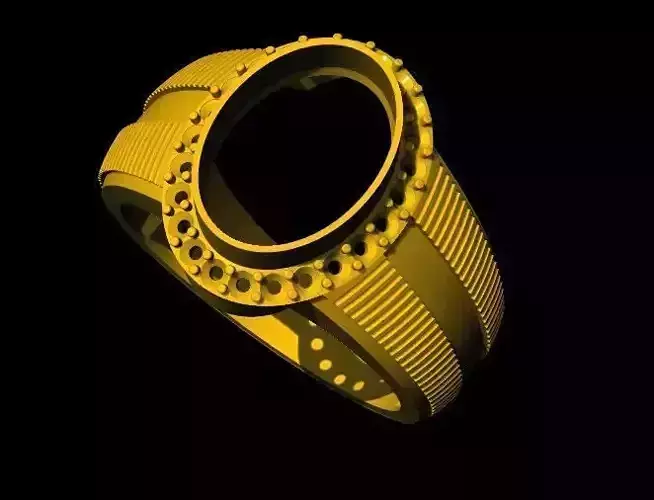 oval stone ring 3dm file