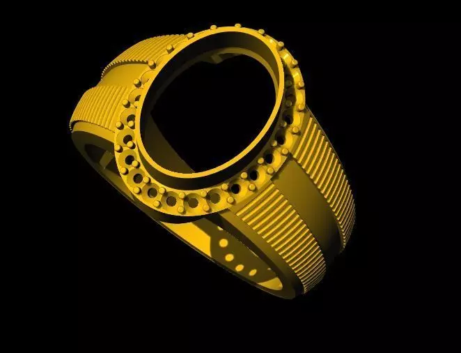 oval stone ring 3dm file 3D print model_0