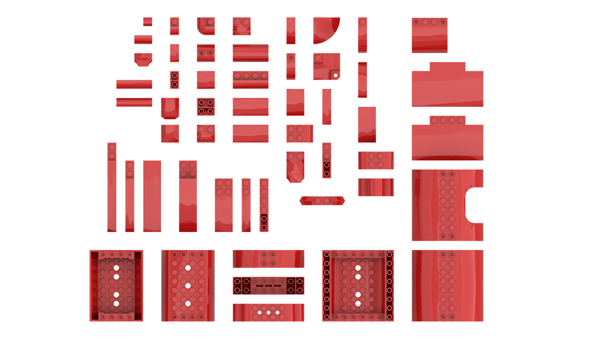 TwindBricks3D - 53 Bricks Slope Curved collection 3D print model_1