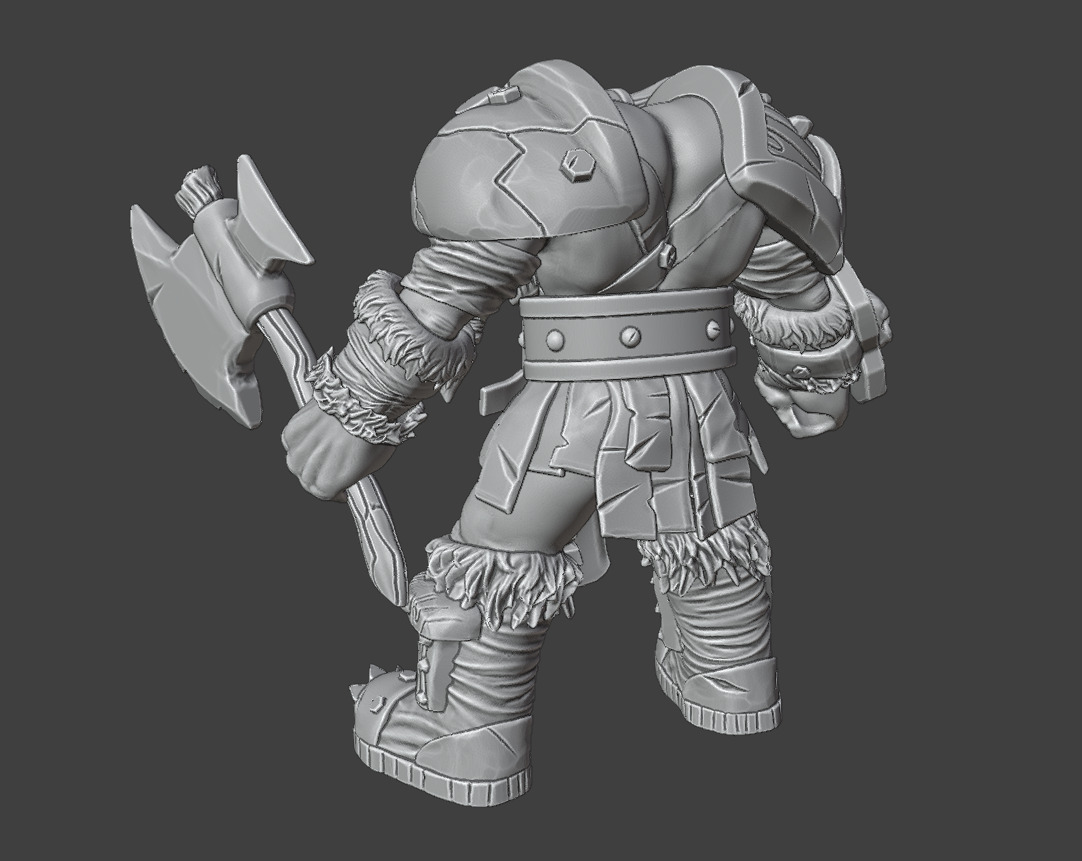 Orc and Axe 3D print model_2