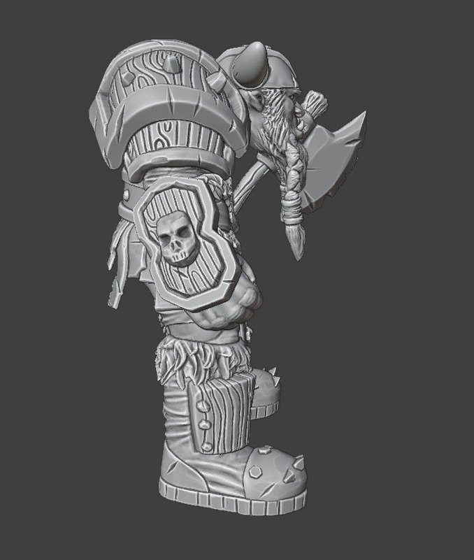 Orc and Axe 3D print model_12