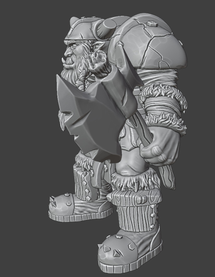Orc and Axe 3D print model_5