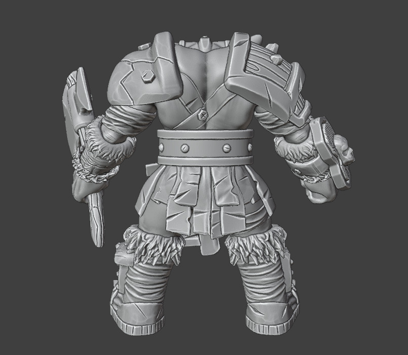 Orc and Axe 3D print model_1