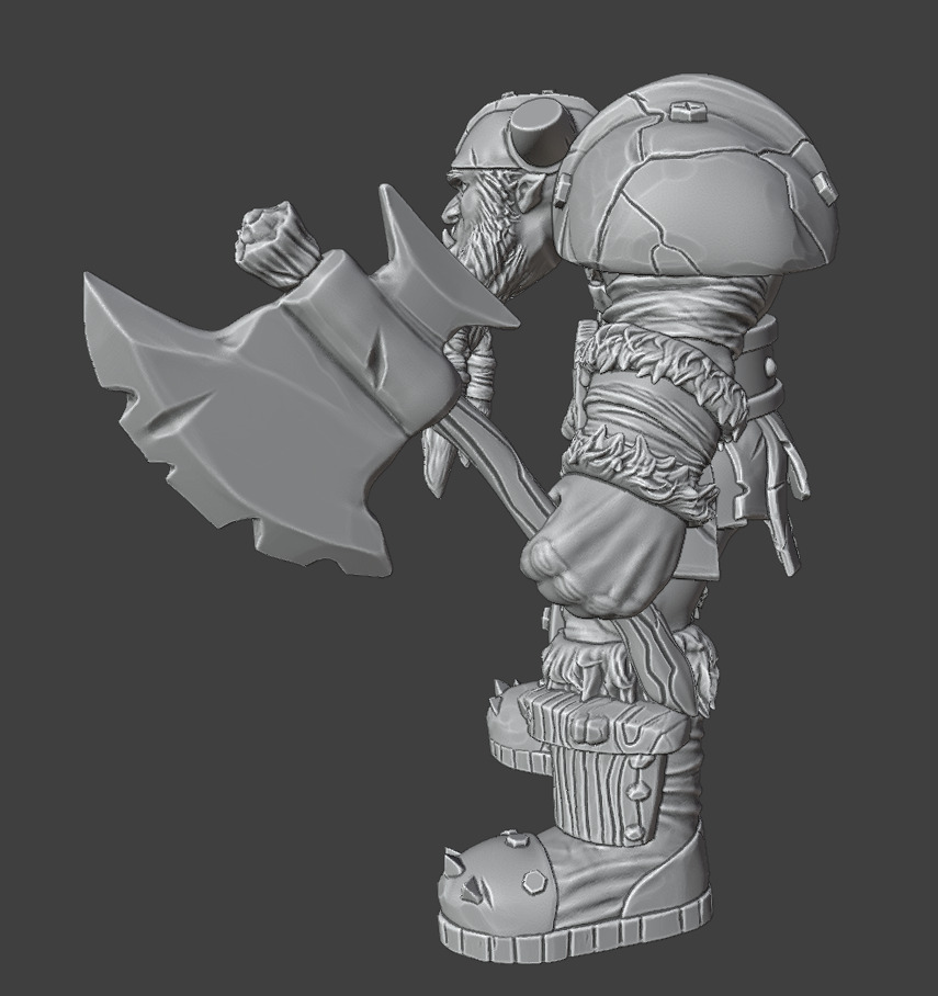 Orc and Axe 3D print model_4