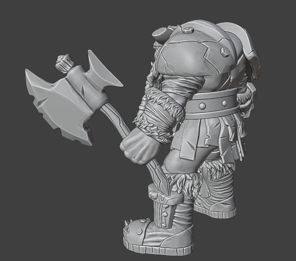Orc and Axe 3D print model_3