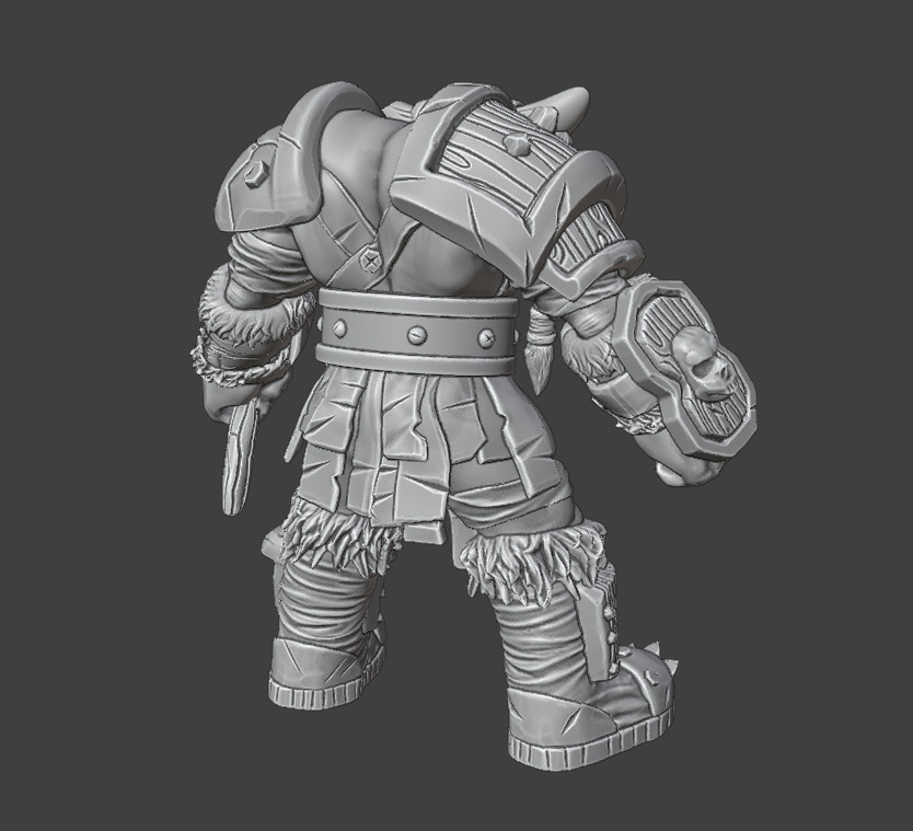 Orc and Axe 3D print model_14