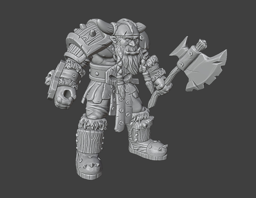 Orc and Axe 3D print model_10