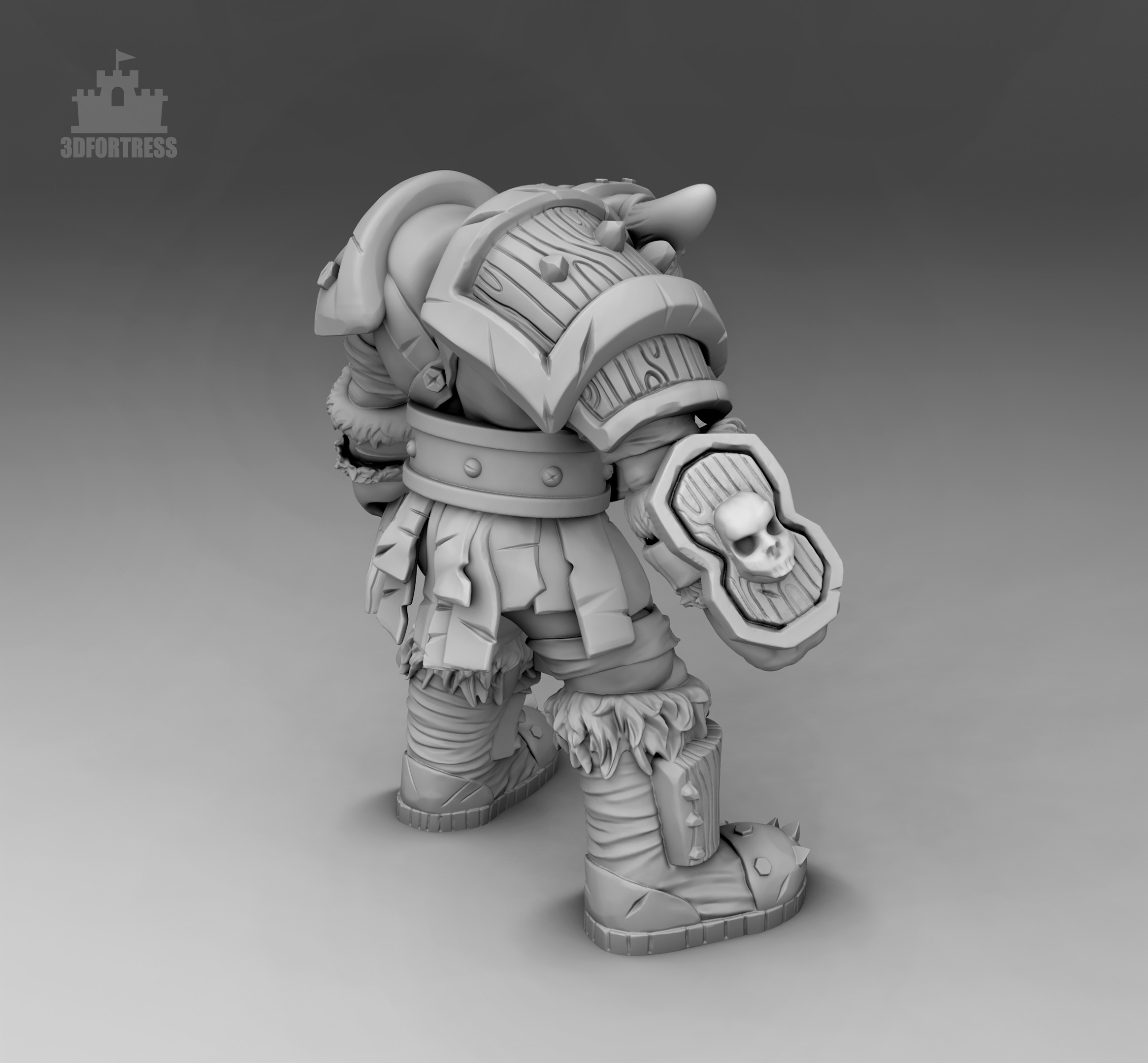 Orc and Axe 3D print model_7