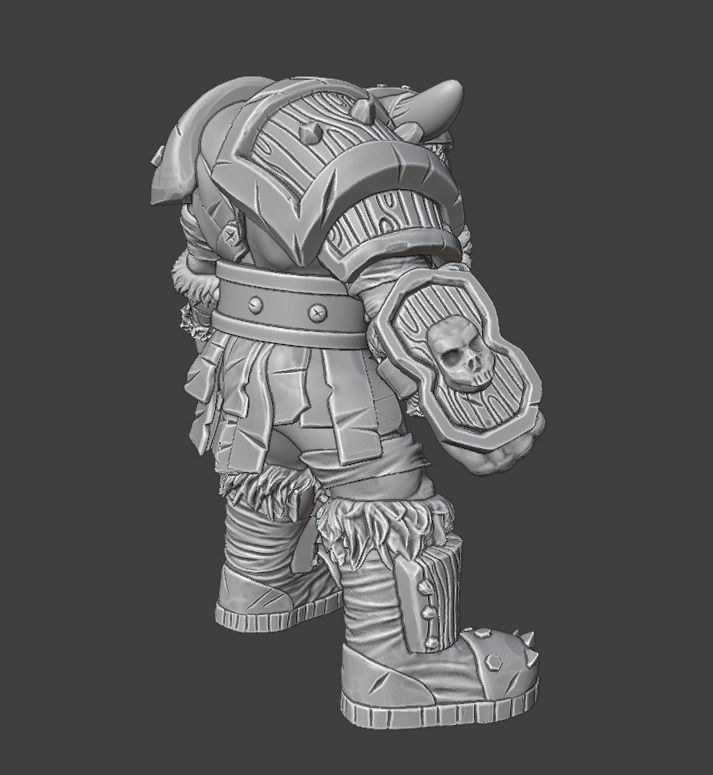 Orc and Axe 3D print model_13