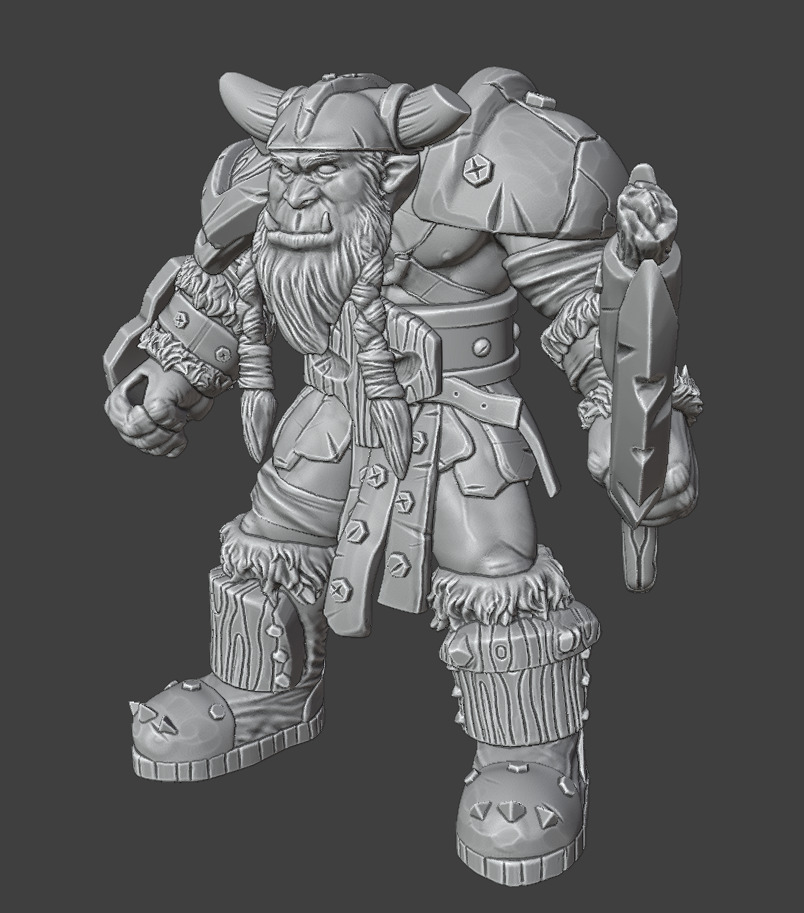 Orc and Axe 3D print model_6