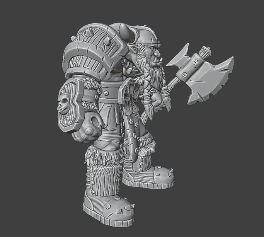 Orc and Axe 3D print model_11