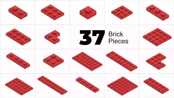 TwindBricks3D - 37 Bricks Plate collection
