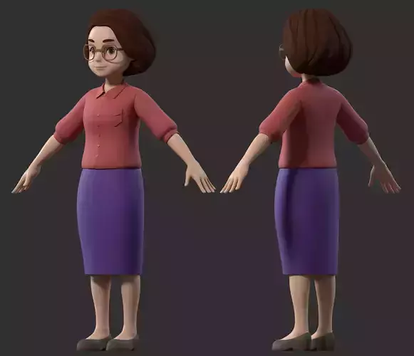 cartoon teacher woman
