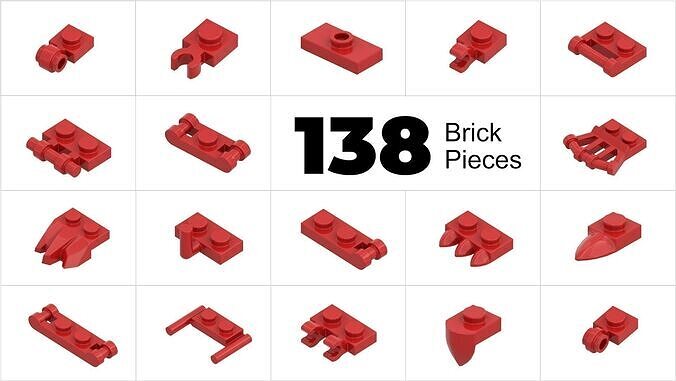 TwindBricks3D - 138 Bricks Plate Modifield collection 3D print model