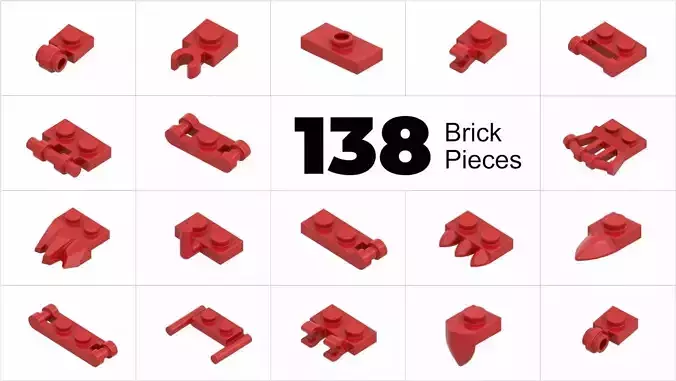 TwindBricks3D - 138 Bricks Plate Modifield collection