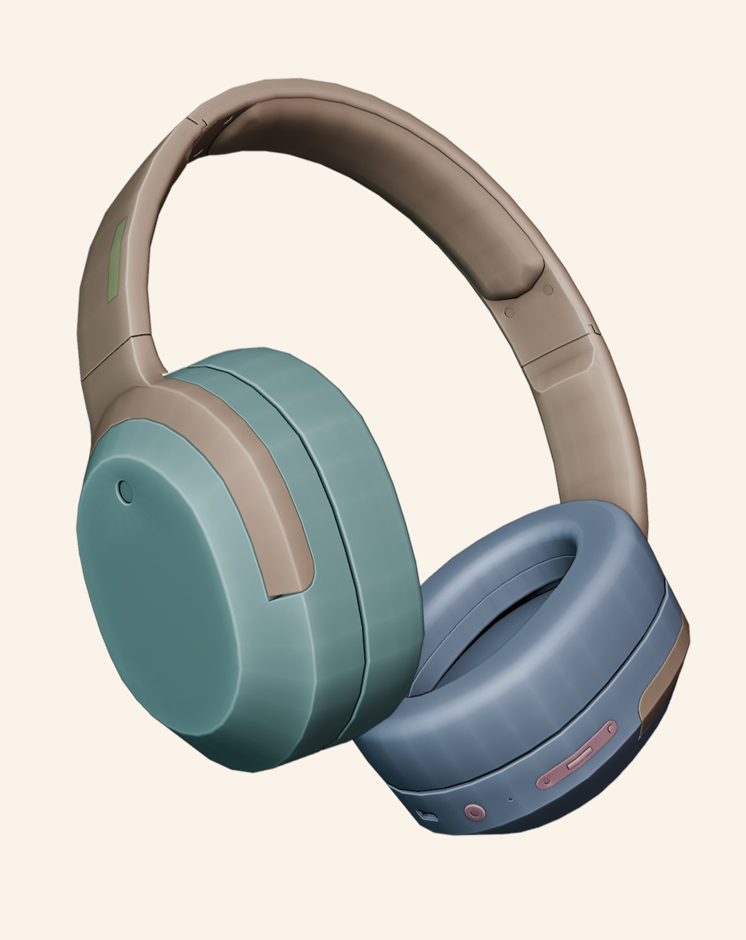 Edifier W820NB Plus headphones Low-poly 3D model_4