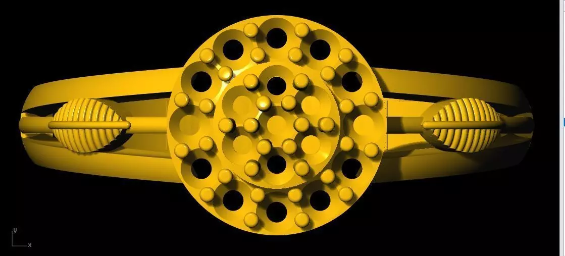 cluster ring 3dm file 3D print model_0