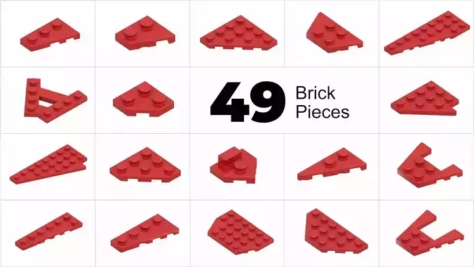 TwindBricks3D - 49 Bricks Plate Wedge  collection