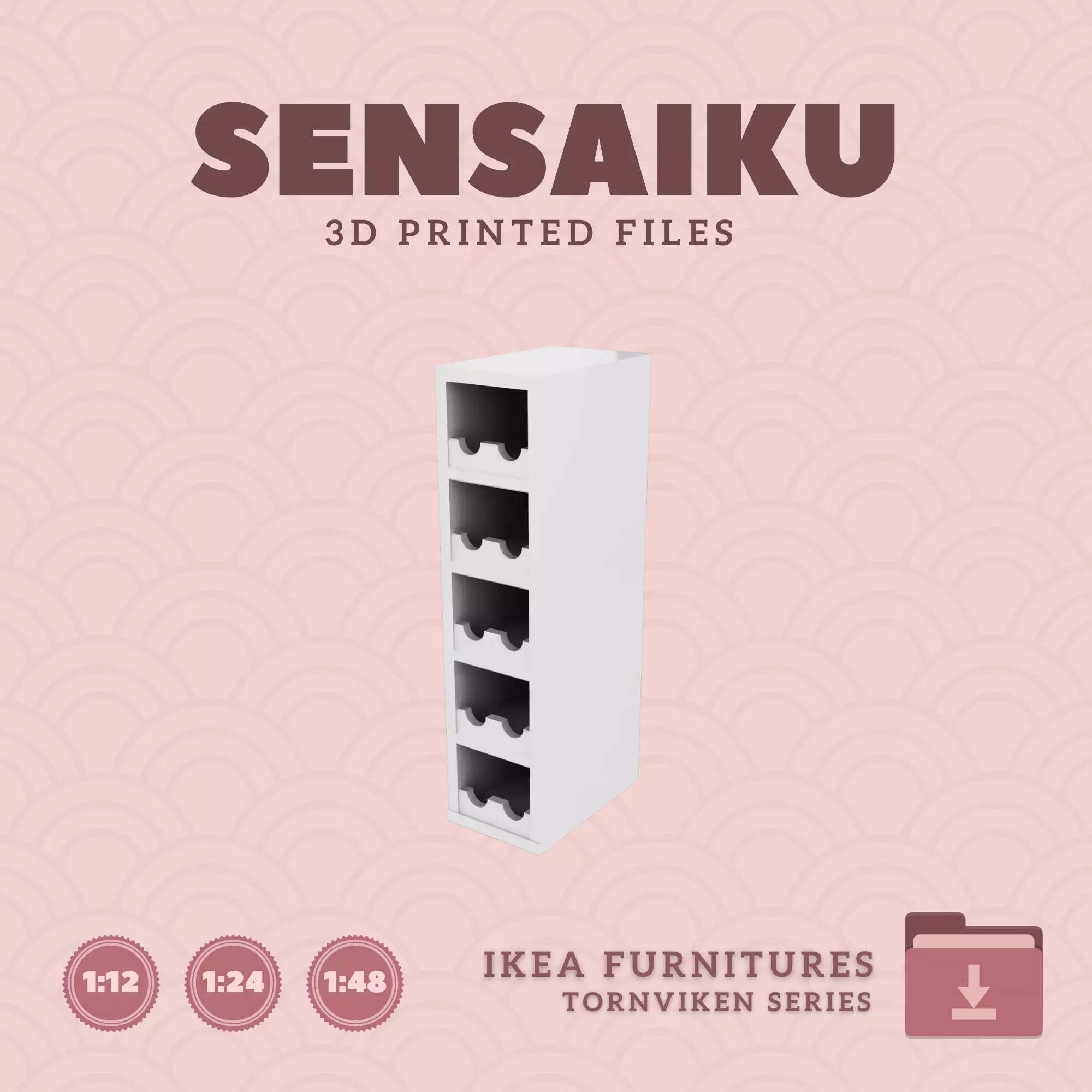 TORNVIKEN Open Cabinet for Mini Dollhouse - IKEA - 3D Print 3D print model