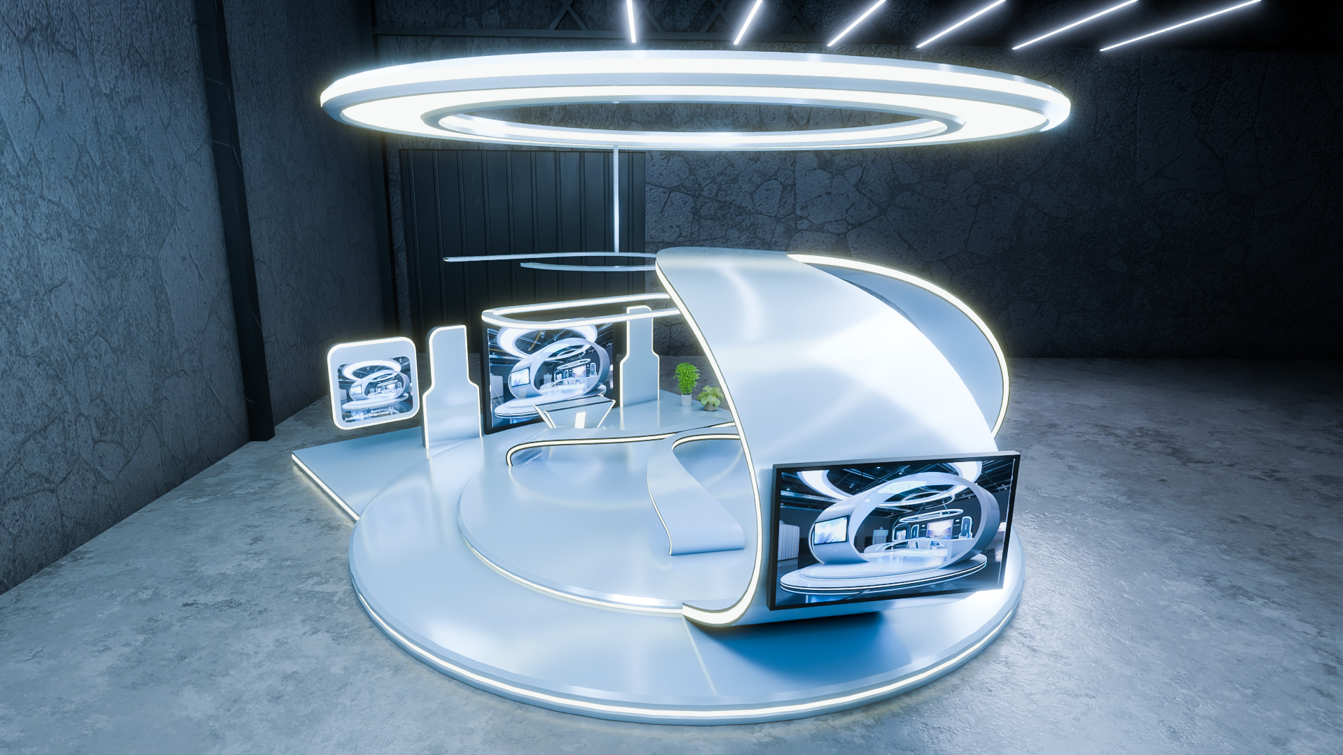 Modern 3D Exhibition Stand Trade Show Ready 3D model_2
