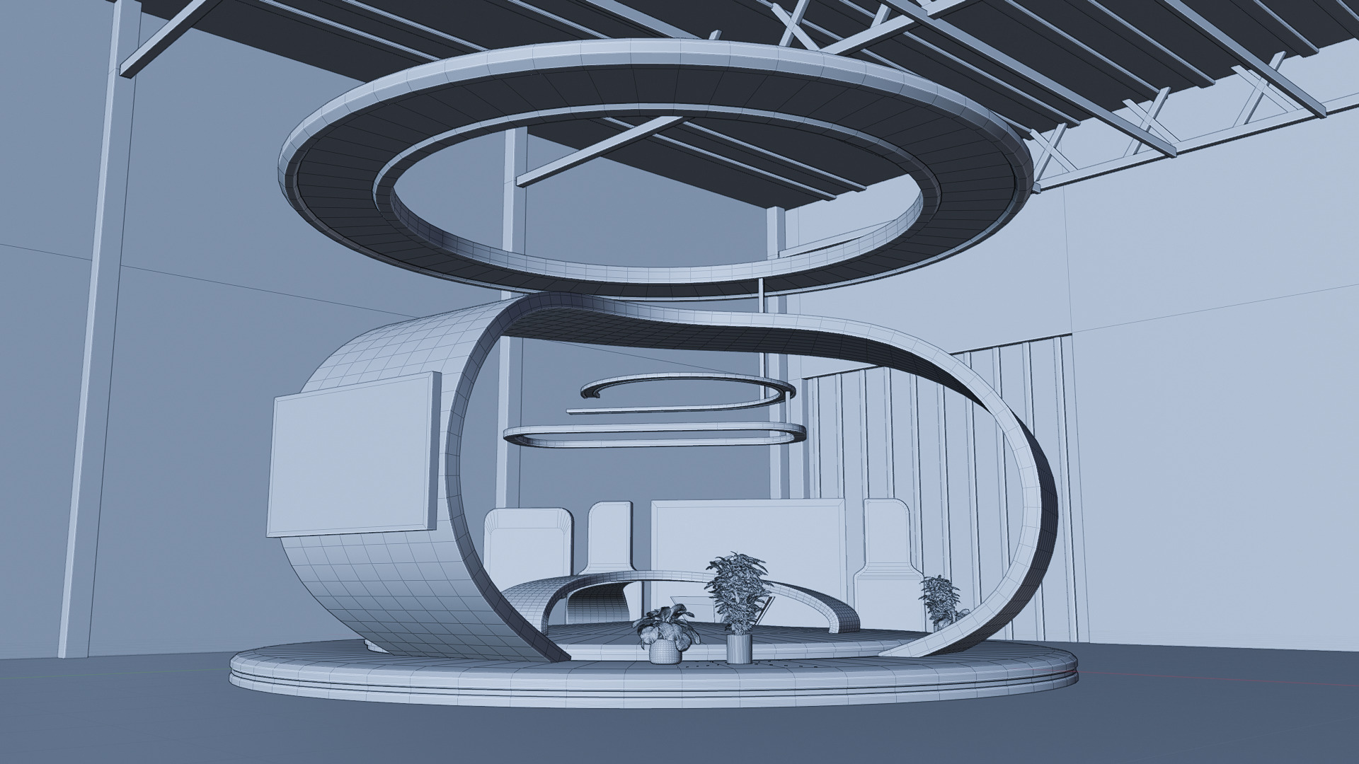 Modern 3D Exhibition Stand Trade Show Ready 3D model_7