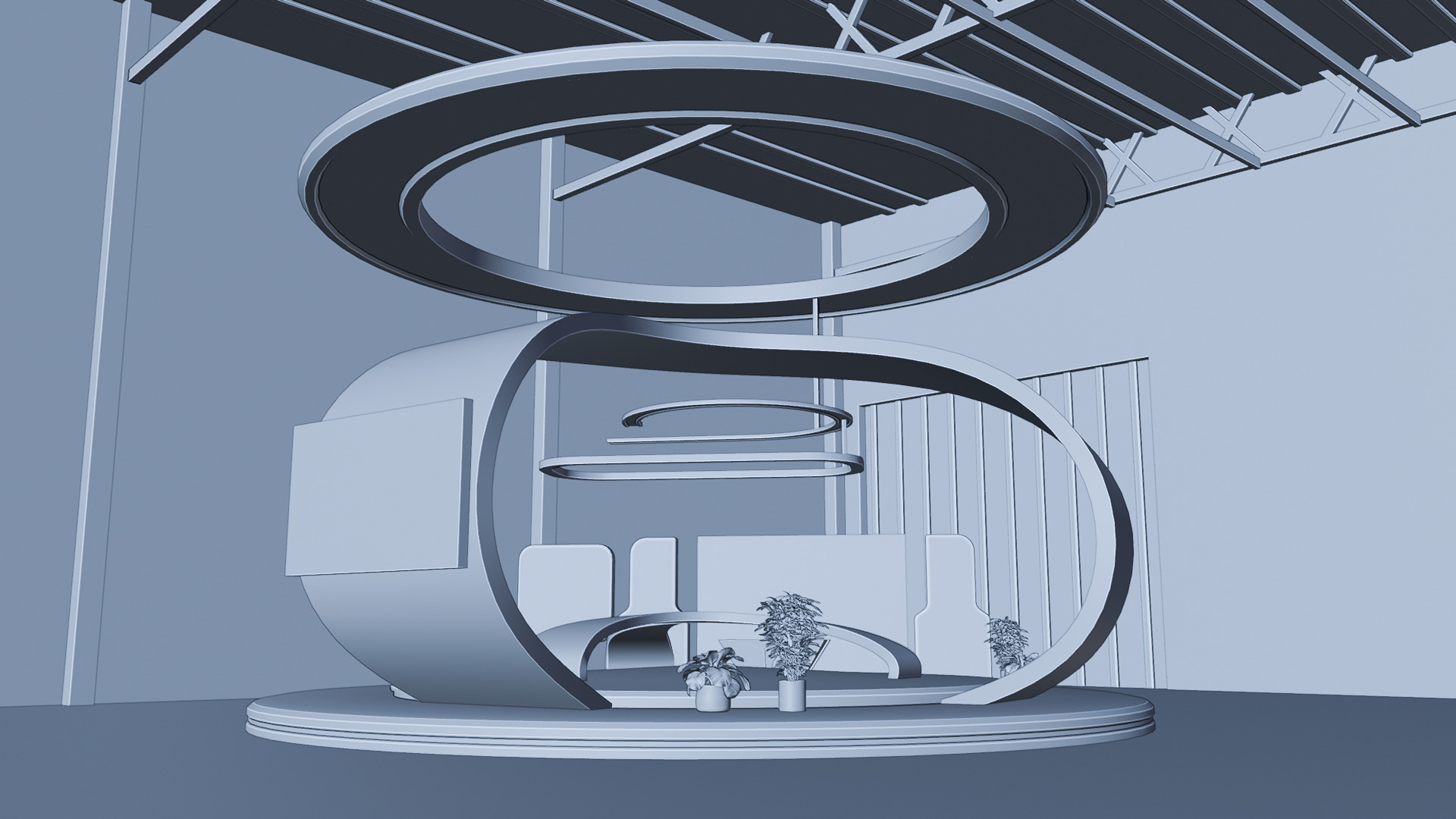 Modern 3D Exhibition Stand Trade Show Ready 3D model_6