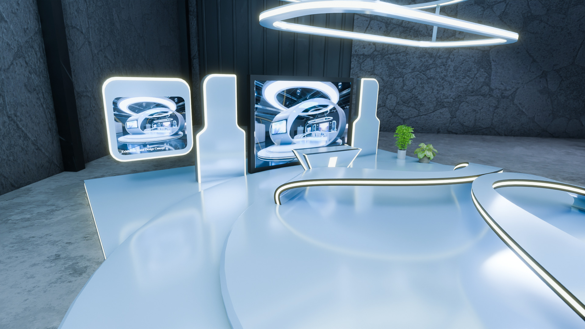 Modern 3D Exhibition Stand Trade Show Ready 3D model_3