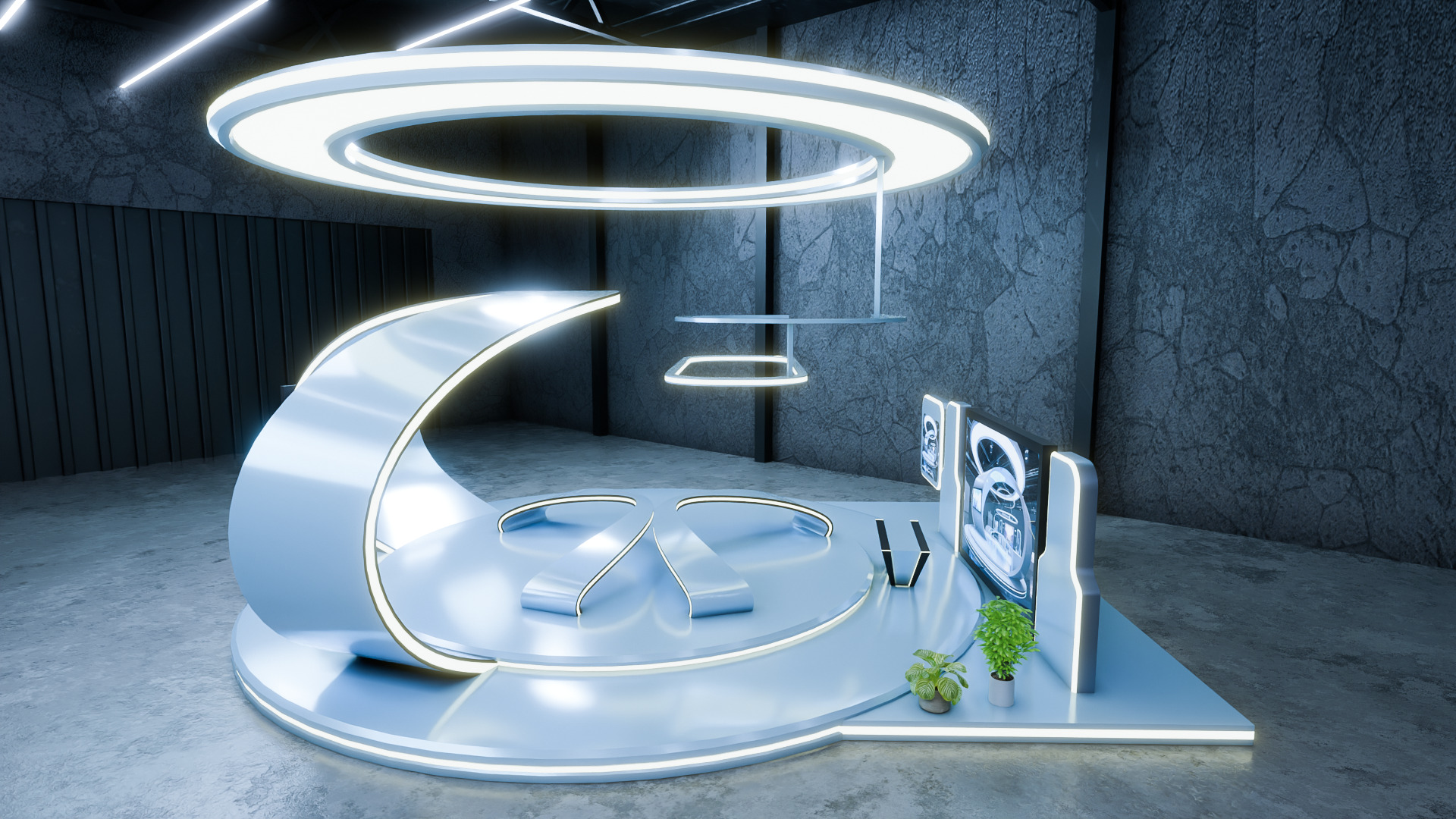 Modern 3D Exhibition Stand Trade Show Ready 3D model_5