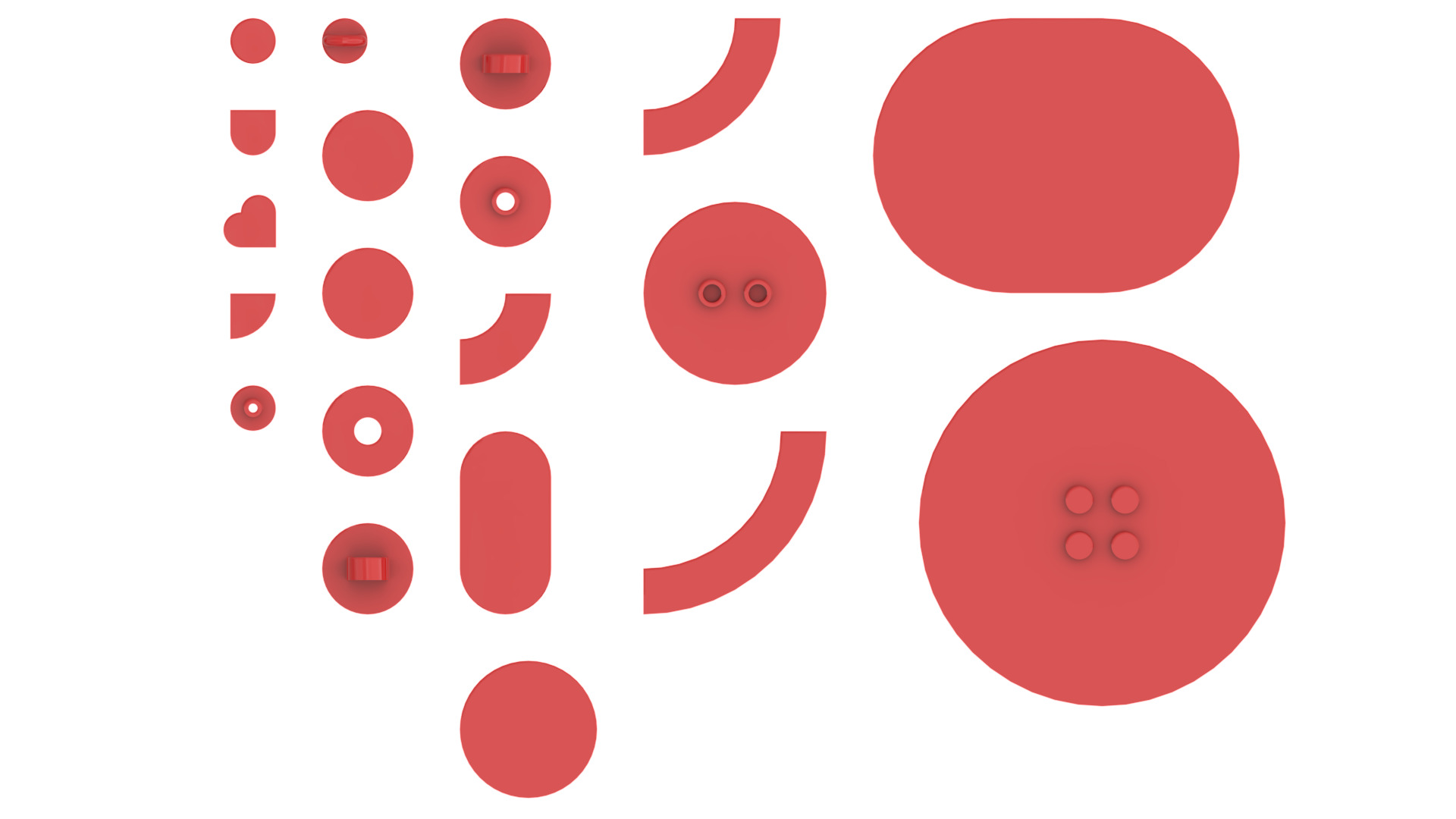 TwindBricks3D - 20 Bricks Tile Round collection 3D print model_1