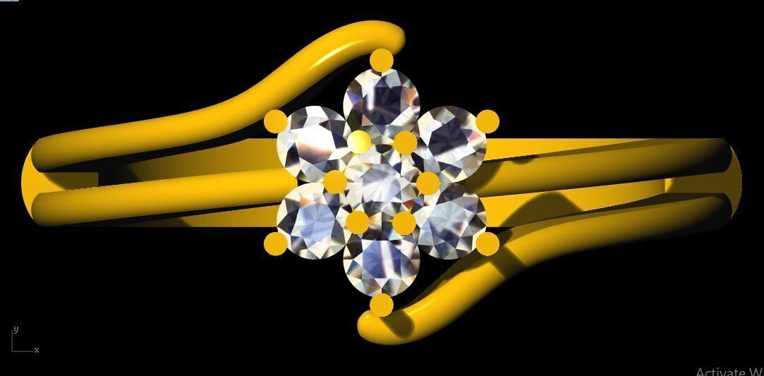 cluster ring 3dm file 3D print model_1