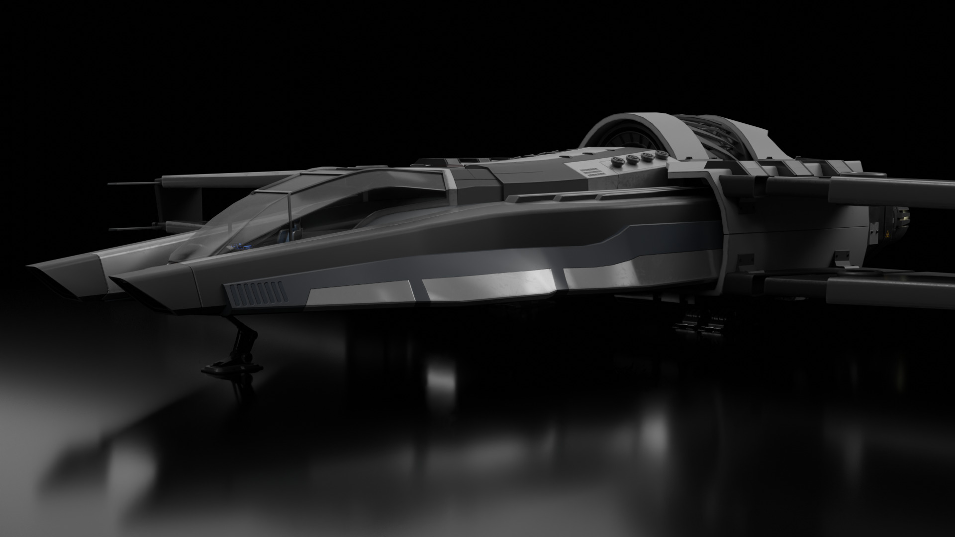 Scifi Ship with Interior 3D model_18