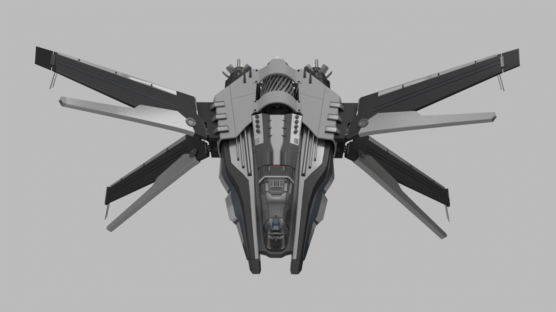 Scifi Ship with Interior 3D model_9