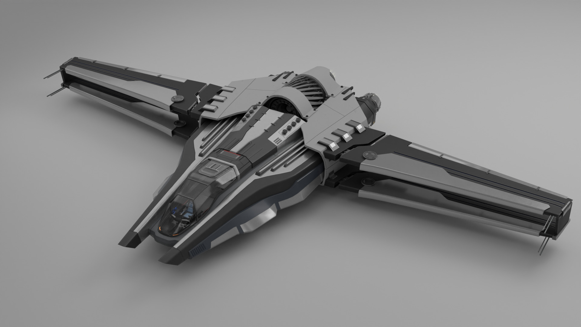 Scifi Ship with Interior 3D model_10
