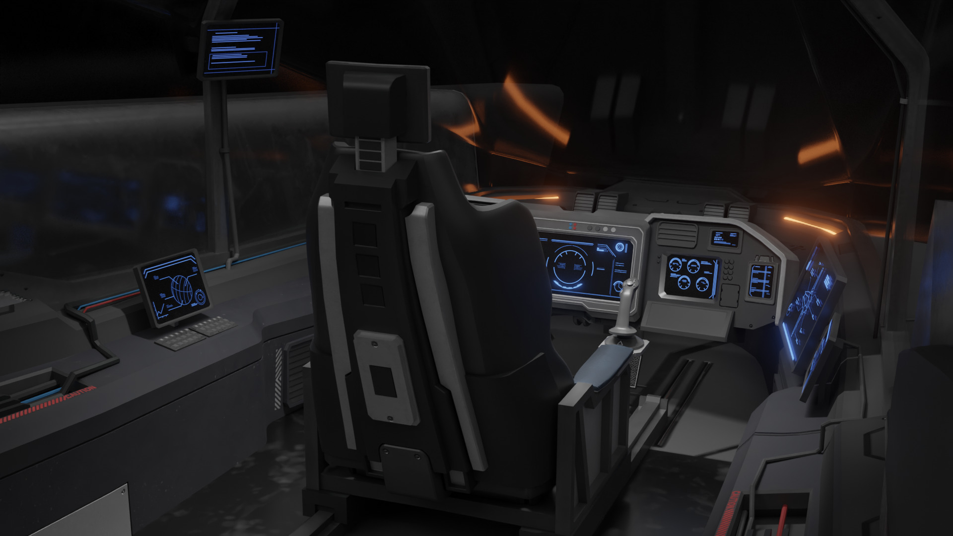 Scifi Ship with Interior 3D model_19