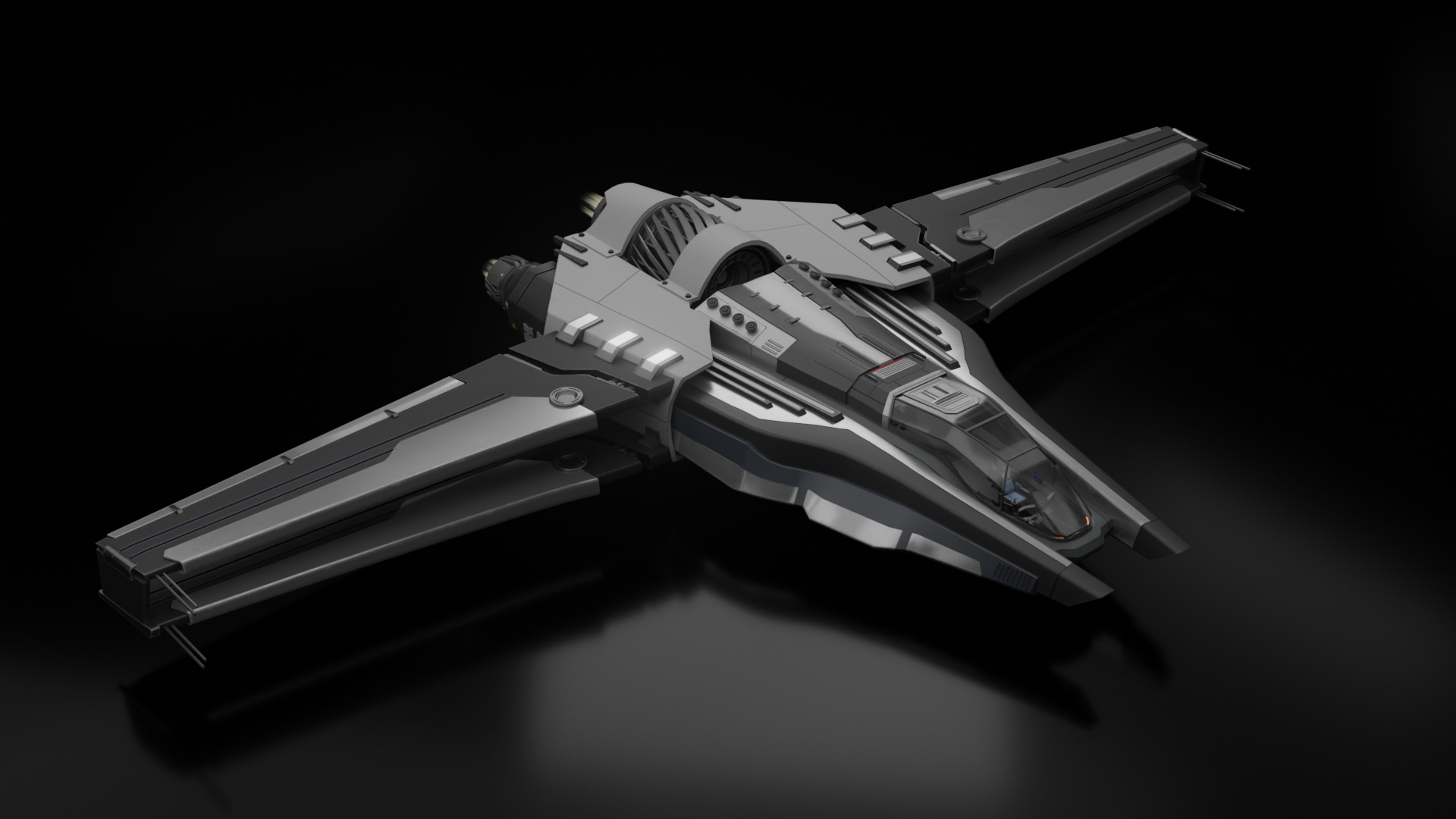 Scifi Ship with Interior 3D model_12