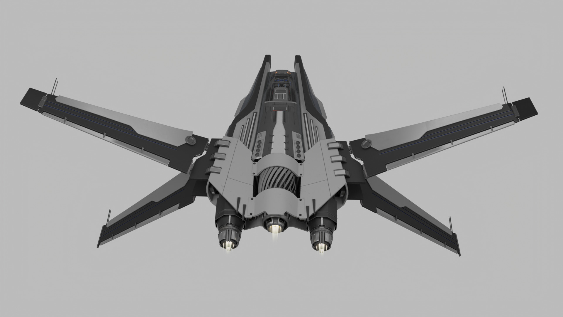 Scifi Ship with Interior 3D model_5