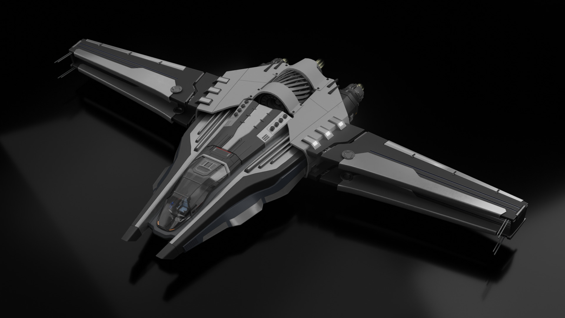 Scifi Ship with Interior 3D model_16