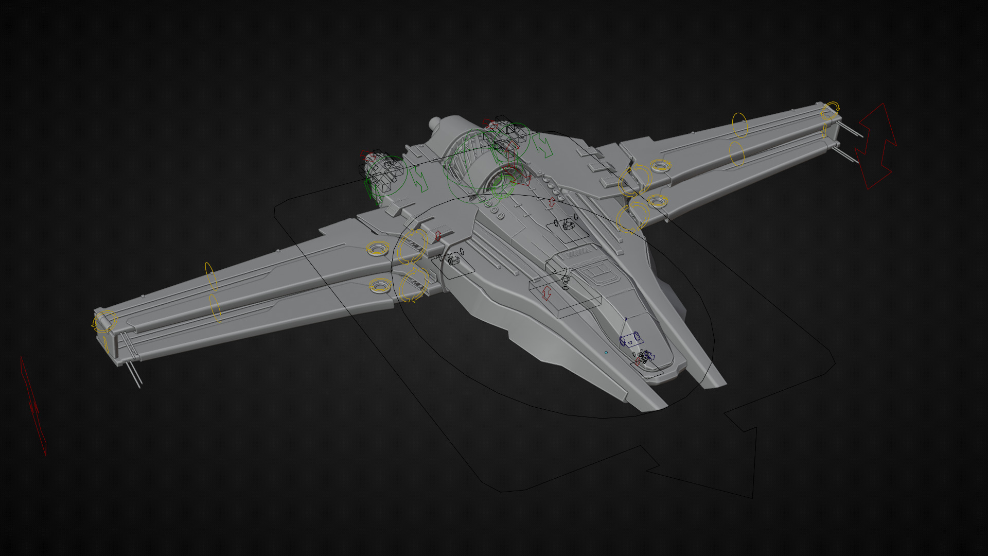 Scifi Ship with Interior 3D model_23