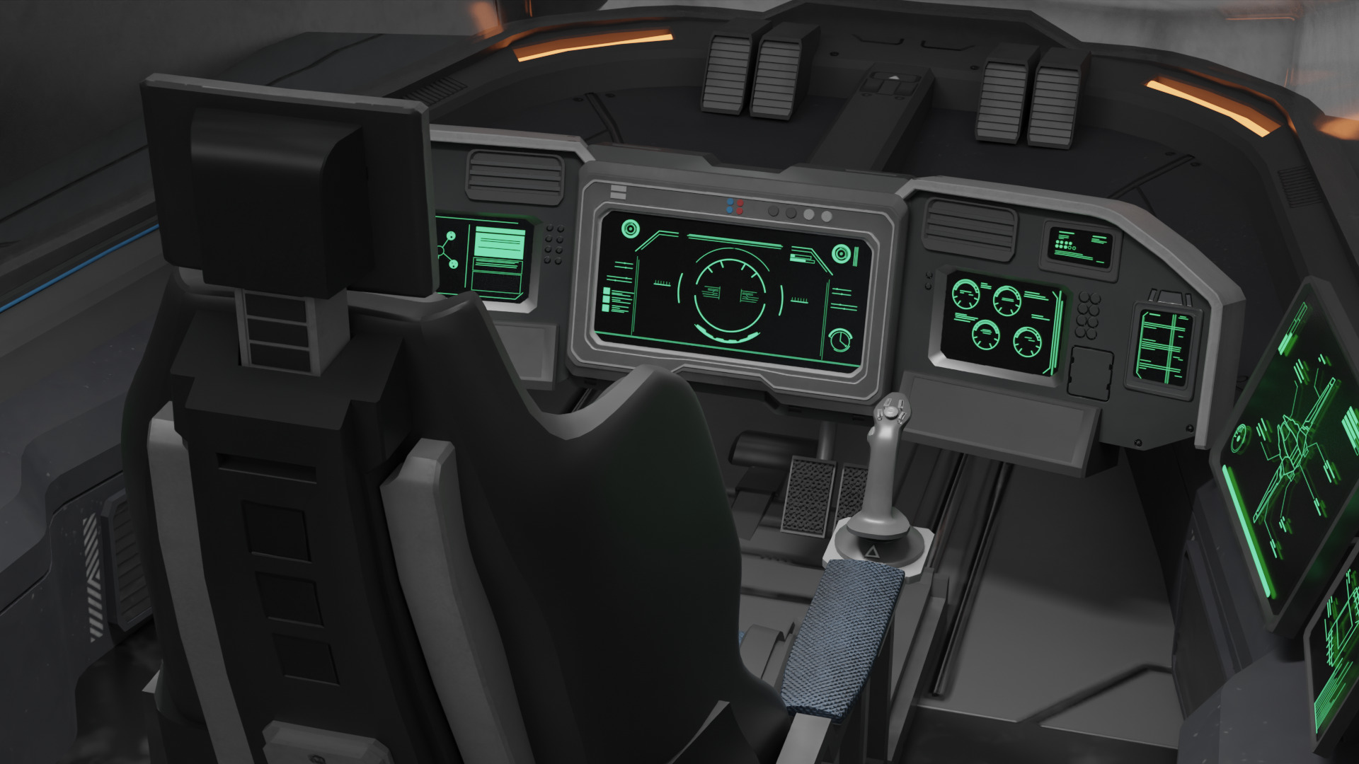 Scifi Ship with Interior 3D model_20