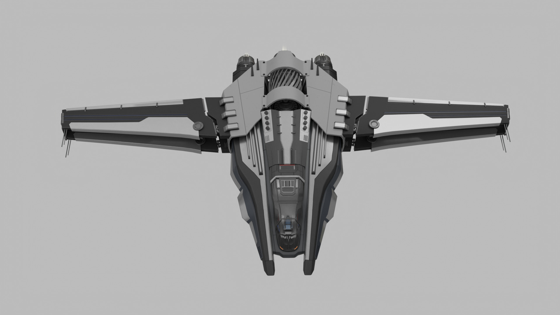 Scifi Ship with Interior 3D model_4