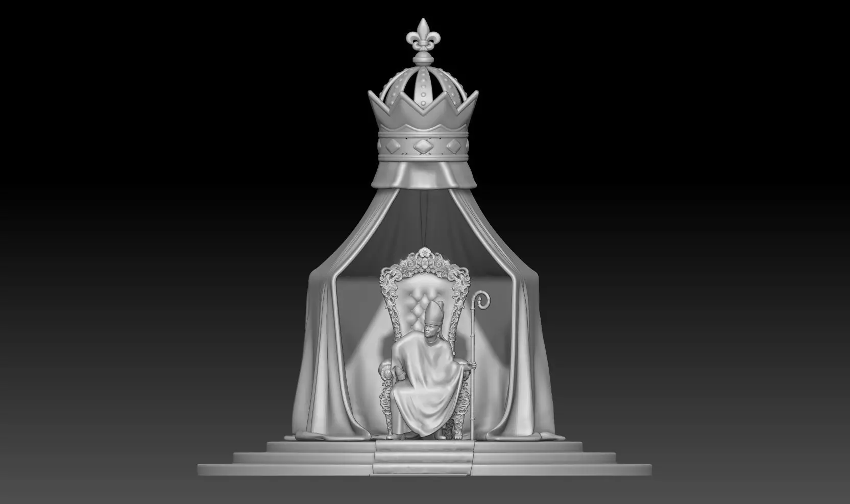 black pope king 3D print model
